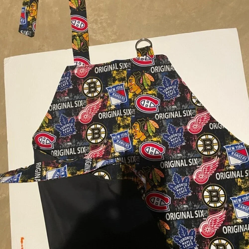 Barbeque Apron Original 6 Hockey Teams